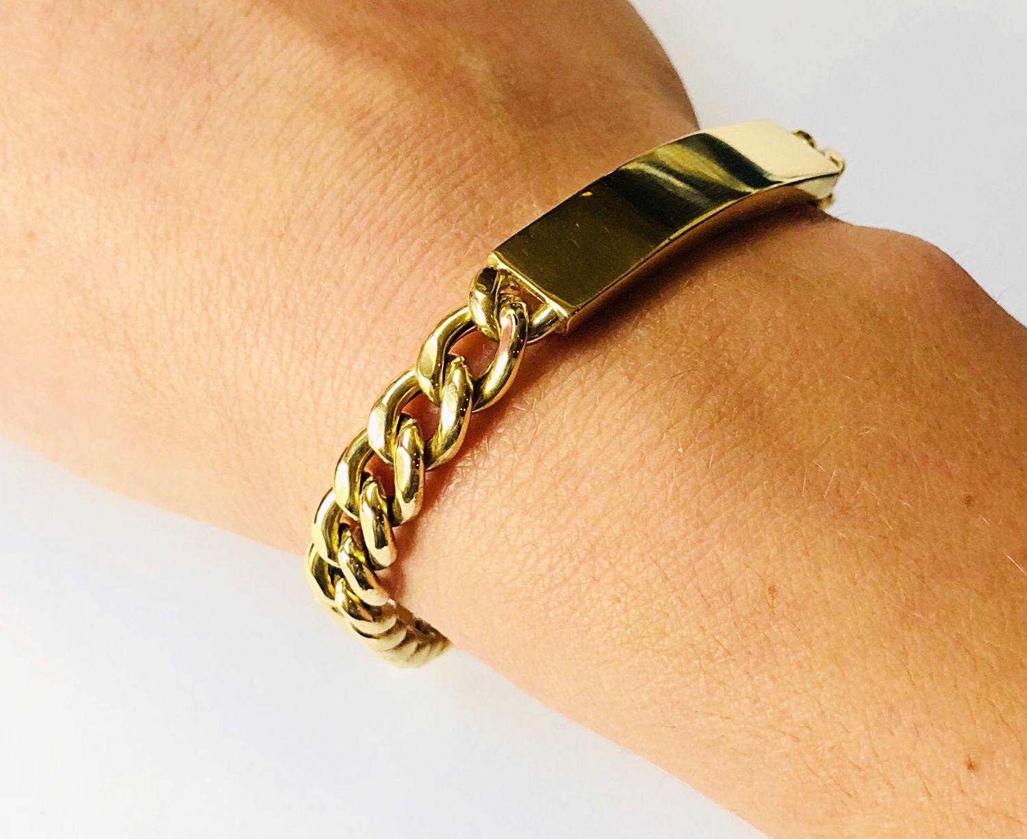 Geelgouden plaat armband VERKOCHT  - Goudcentrum.nl 